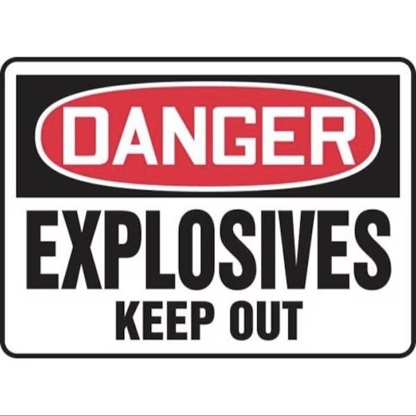 Accuform OSHA DANGER SAFETY SIGNEXPLOSIVES MCHL082XP MCHL082XP - main